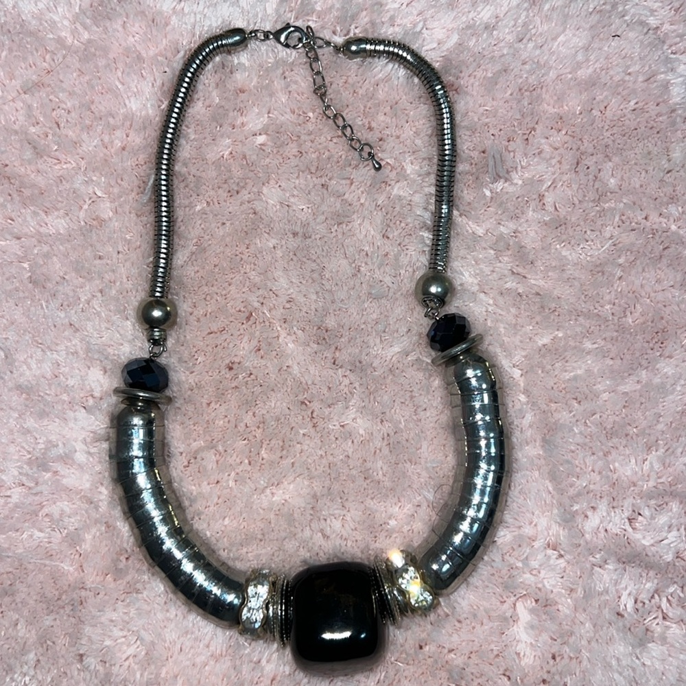 Silver chunk necklace